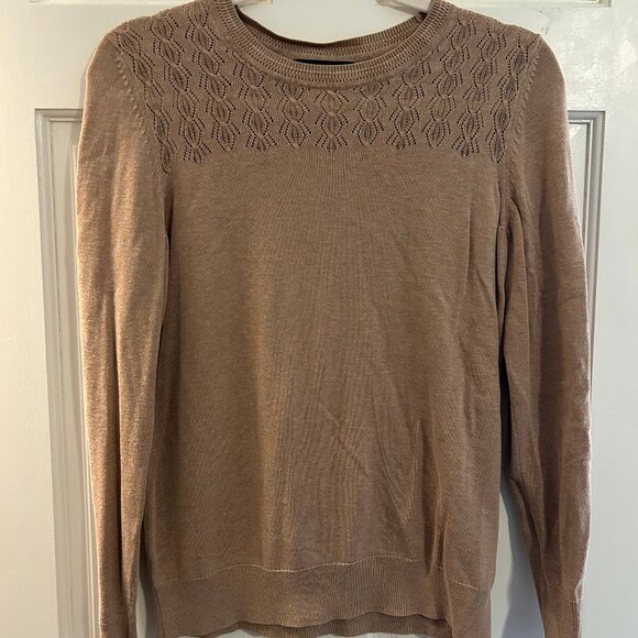 Tan Crochet Detailed Sweater top - Picture 1 of 3